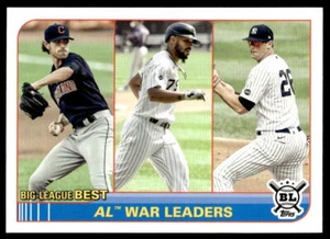 2021 Topps Big League #257 AL WAR Leaders (Bieber / Jose Abreu / DJ LeMahieu) - Picture 1 of 2