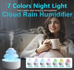 New Cloud Rain Humidifier for Bedroom, trickle water Humidifier Waterfall Lamp - Picture 1 of 8