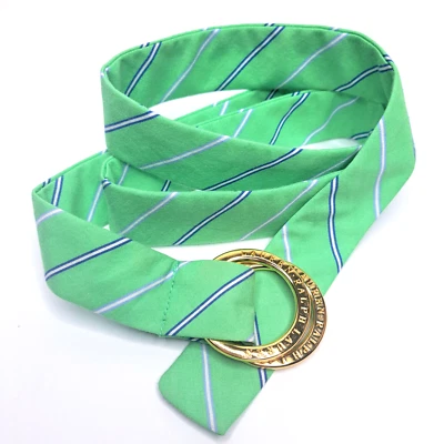 Lauren Ralph Lauren O-Ring Belt Women’s Size M Medium Preppy Green Blue Stripe - Image 1 of 3