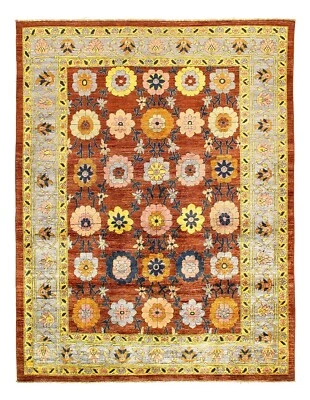 Brown Color Fine Hand knotted Farahan rug size 5'11'' X 7'9'' - Image 1 of 4
