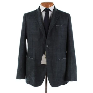 Sartorio Kiton NWT Wool/Silk Sport Coat Size 54R (44R US) In Green w/ Blue Plaid - Picture 1 of 13