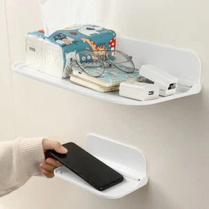 Foldable Bathroom Organizer Punch-Free Phone Holder New Storage Shelf Bathroom - Picture 1 of 8