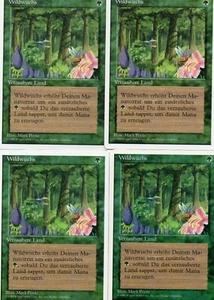 Magic Mtg German Foreign 4th Edition Wild Growth x4 near mint - Picture 1 of 1