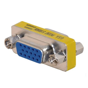 HD15 VGA SVGA Female to Female Mini Gender Changer Adapter Coupler Connector - Picture 1 of 1