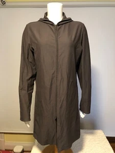 EILEEN FISHER Zipper Front Hooded Stretch Tunic Jacket Made USA Women's S - Picture 1 of 4