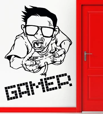 Pegatinas de pared calcomanía de vinilo para jugadores videojuegos entretenimiento joysticks (z2221) Foto 1 de 3