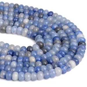Cuentas espaciadoras de disco rondelle aventurina azul natural de 4x6 mm para hacer joyas hágalo usted mismo - Imagen 1 de 7