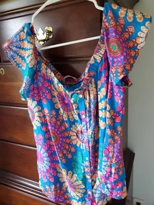 Anthropologie Alice & Trixie Top Large Silk Colorful Summer Colorful Blouse - Picture 1 of 11