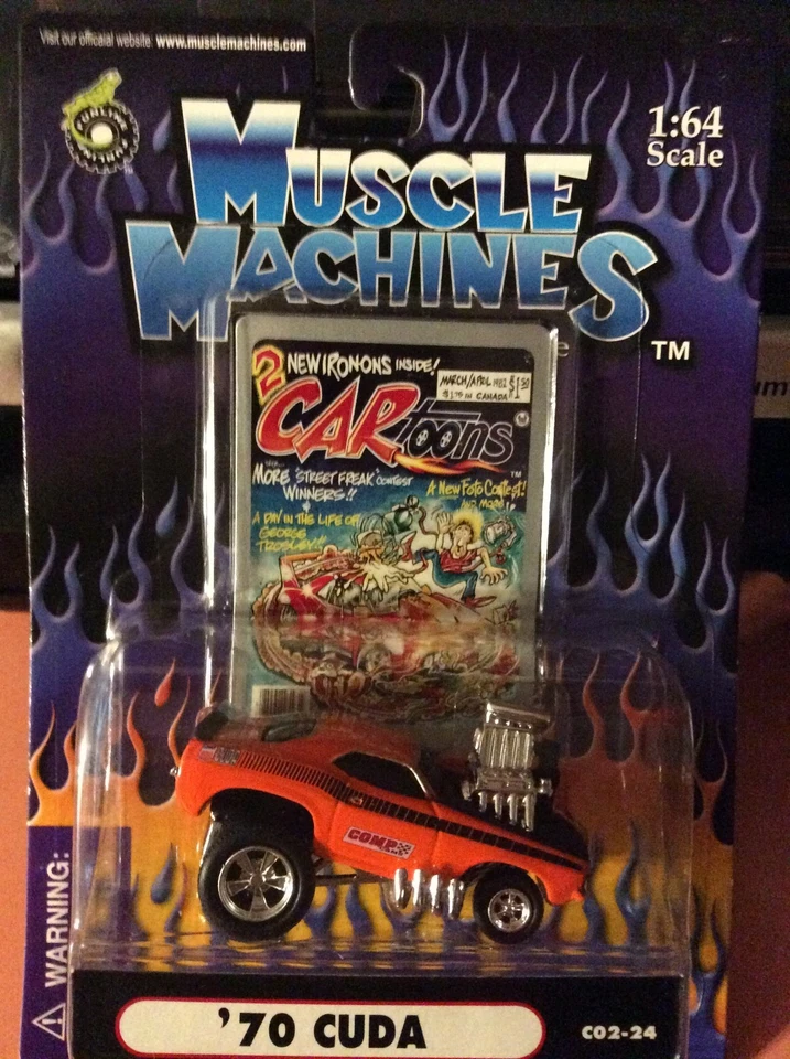 MUSCLE MACHINES CARTOONS 1970 PLYMOUTH CUDA 1/64  --  70 CUDA   - Image 1 of 1