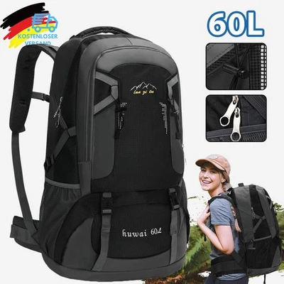 40L/60L Rucksack Wasserdicht Herren Damen Outdoor Trekking Wanderrucksack DE - Bild 1 von 4