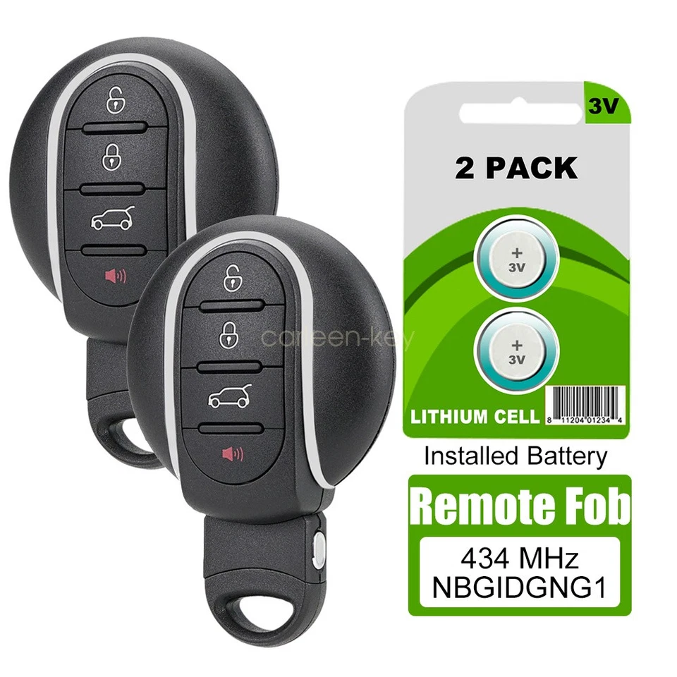 Para 2014 2015 2016 2017 2018 Mini Cooper 434MHz Smart Remote Key Fob NBGIDGNG1 - Imagem 1 de 4