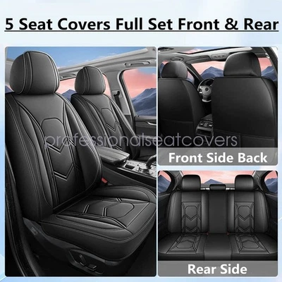 For Nissan Rogue Armada Versa Car Seat Covers Full Set PU Leather Protector Pad - Image 1 of 4
