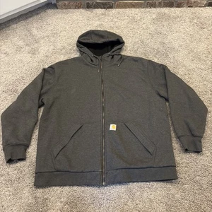 Carhartt Rain Defender Sweatshirt Thermal Lined  Full Zip Up Hoodie Men XL Gray - Picture 1 of 6