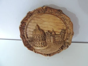 Vintage Wooden Plate Wall Decor "Pisa Piazza Dei Miraco" - 14.5 cms - Picture 1 of 1