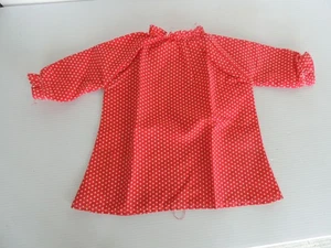Doll Size Dress White with Red Polka Dots dress 13" from neck to bottom - Picture 1 of 9