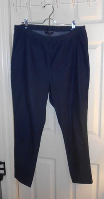 Calça jeans azul índigo escuro 24/7 em excelente estado usado cintura elástica tamanho 22W stretch loc 108 - Imagem 1 de 4