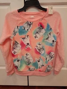 Justice Soft Sweatshirt NWT Size 14 Puppies And Kittens - Picture 1 of 2