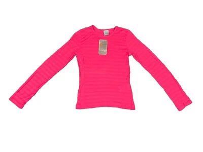 Nike Mujer’s Pullover Atlético Manga Larga Camisa Rosa Rayas Algodón Correr Gimnasio De Colección Foto 1 de 4