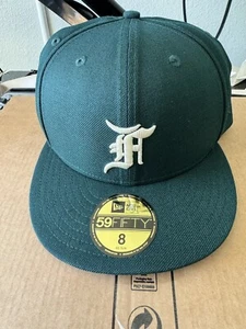 Fear Of God Essentials New Era Exclusive 59Fifty Fitted Hat (FW21) Green SZ 8 - Picture 1 of 4