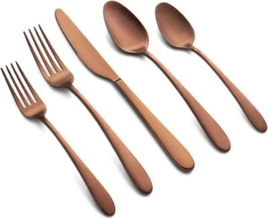 Cambridge Silversmiths Poet Copper Satin 20-Piece Flatware Set, Service for 4 - Picture 1 of 1
