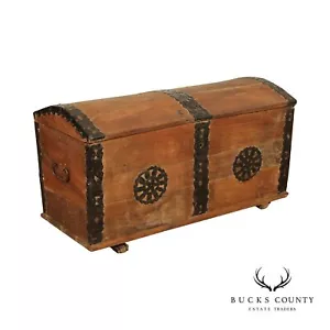 18th Century Antique Teak Blanket Chest or Trunk - Picture 1 of 12
