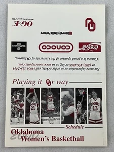 CBK Oklahoma Sooners 1999-2000 Women's UNFOLDED Basketball Schedule - Picture 1 of 1
