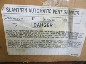 NEW SLANT FIN MODEL SK-19 7" INCH AUTOMATIC VENT DAMPER - Picture 1 of 6
