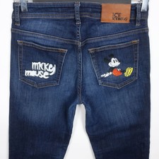 ICEBERG LONDON MICKEY MOUSE MEN'S W28 L32 DARK BLUE JEANS RARE UNIQE ITALY