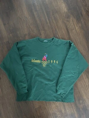 Vintage 90s champion green Atlanta Olympics crewneck sweatshirt L - Imagem 1 de 2