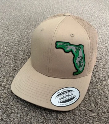 Florida Shape FWC Hat SnapBack Trucker Mesh Cap Handcrafted from Florida! - Image 1 of 2