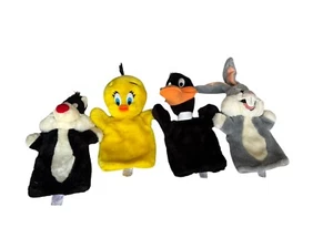Vintage Lot Of 4 10" Plush Hand Puppet Warner Bros Looney Tunes - Picture 1 of 15
