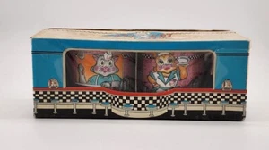 Vintage neu im Karton 1984 Vandor 2er Set Kaffeetassen Tassen Set Kat Diner Collection Katze Korea - Bild 1 von 9