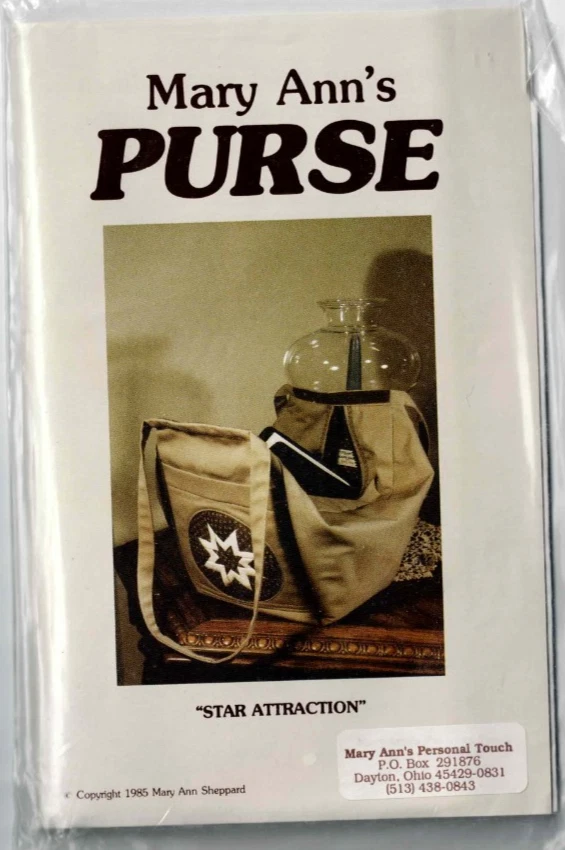Mary Ann's Purse Star Attraction 1985 Vintage Handbag Pattern Uncut - Image 1 of 1