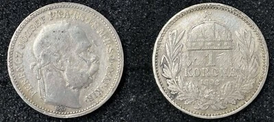 Hungría - 1 corona 1892 rara, escasa, ¡estado XF! Foto 1 de 3