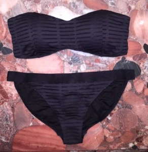 Bond-eye Australia Black Bandeau Bikini 2pc Set Swimsuit Women's NWT - Picture 1 of 12