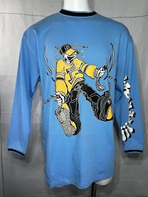 Paco Jeans Pitbull Dog Shirt XL Long Sleeve Carolina Blue Dual Sided Y2K 90s - Image 1 of 4