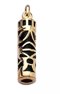 Colgante Tiki Polinesio Chapado Oro 18 Quilates & Onyx Joyas Mixto - Imagen 1 de 8