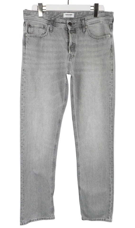 JACK & JONES Relaxed/Chris Jeans Men's W33/L34 Grey Faded Whiskers Button Fly - Image 1 of 4