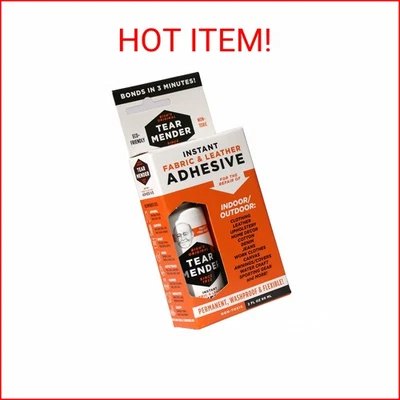 Adhesivo instantáneo de tela y cuero Tear Mender, 2 oz con tarjeta de botella, TM-1, blanco Foto 1 de 2
