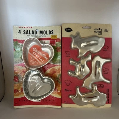 Mirro Cookie Cutter Set & Salad Molds hearts Silver Aluminum  - Image 1 of 4