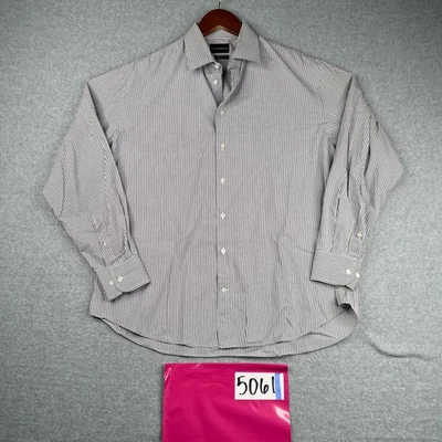 Camisa Emporio Armani 16.5 Blanca Negra Cuadros Calce Moderno Abotonada Manga Larga Hombres Foto 1 de 4