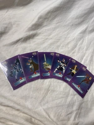 STAR WARS CLONE WARS 2004 TOPPS DIE-CUT STICKER INSERT CARD SET 1 TO 6 - Image 1 of 2