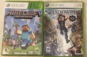 Lot of 2 Games Bundle - Minecraft & Shadowrun Xbox 360