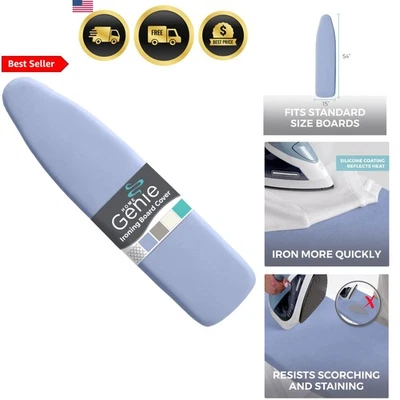 Ironing Board Cover Extra Thick Padding Silicone Coating Blue 15x54 Foto 1 de 4