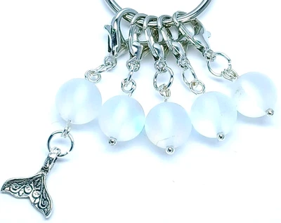 Marcadores de puntada de sirena MikieLou 5 vidrio iridiscente esmerilado tejer ganchillo regalo Foto 1 de 3