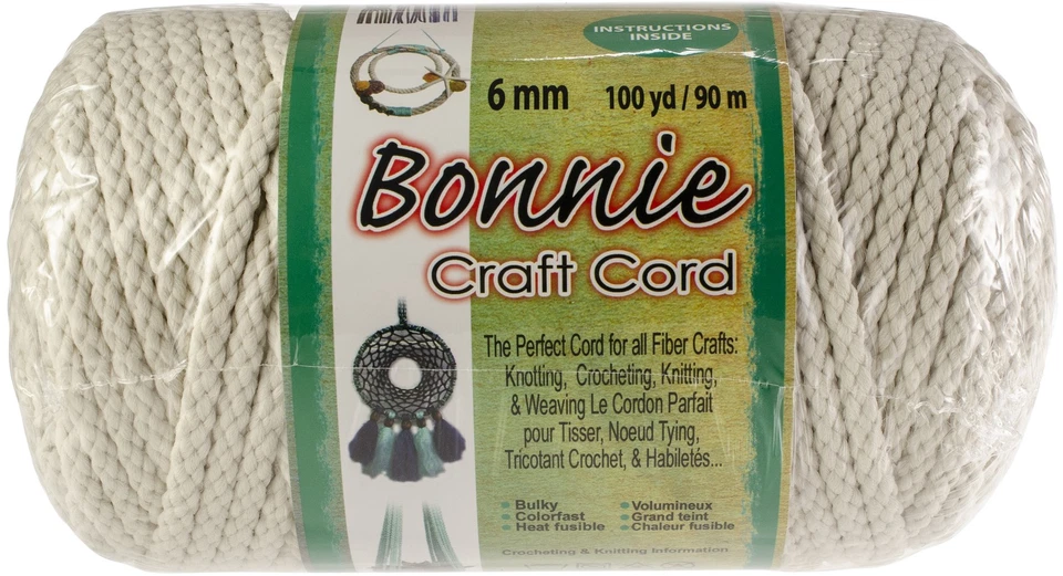 Pepperell Bonnie Macrame Craft Cord 6mmX100yd-Lamb's Wool - Image 1 of 1