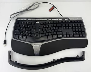 Microsoft Natural Ergonomic Keyboard z Riser 4000 v1.0 KU-0462 USB Przewodowy DZIAŁA - Zdjęcie 1 z 10