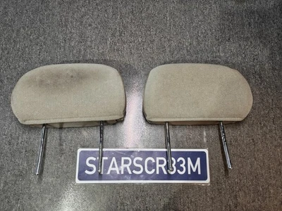 1998 - 2001 年斯巴鲁 Impreza 棕褐色布头枕套装前座 GC — 第 1/4 张图片