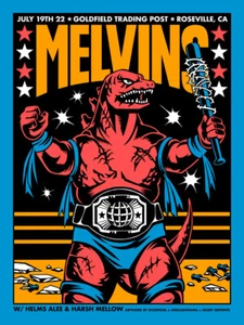 MELVINS Roseville 2022 silkscreened poster by Dozergirl - Picture 1 of 1