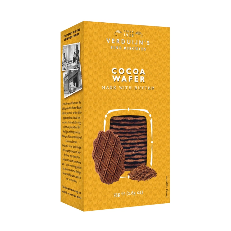 VERDUIJN'S - Gaufres au cacao des Pays-Bas - Gaufres hollandaises 75 g - Photo 1/1